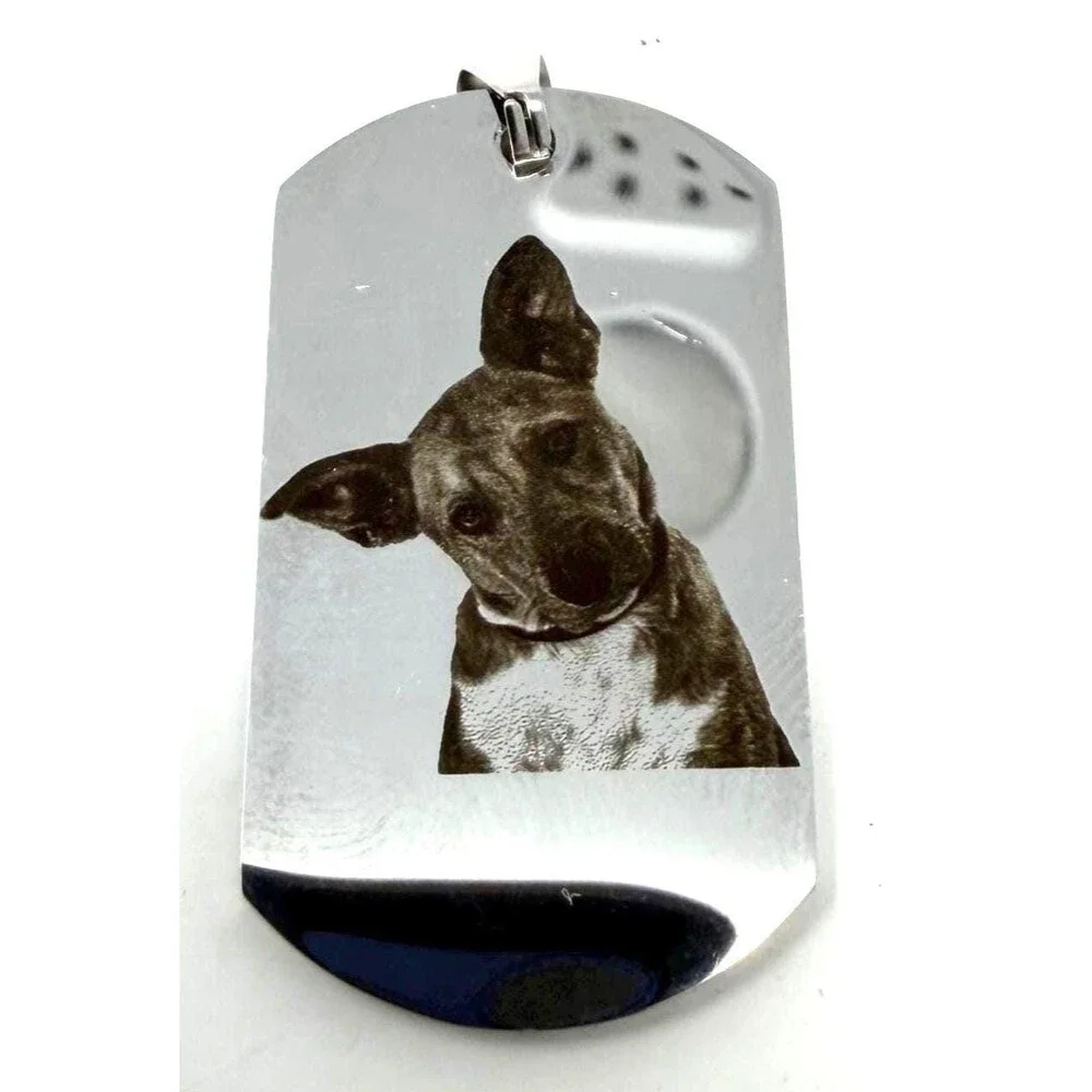 304 Stainless Steel Dog Tag Pendants, Personalize Picture and/or Text